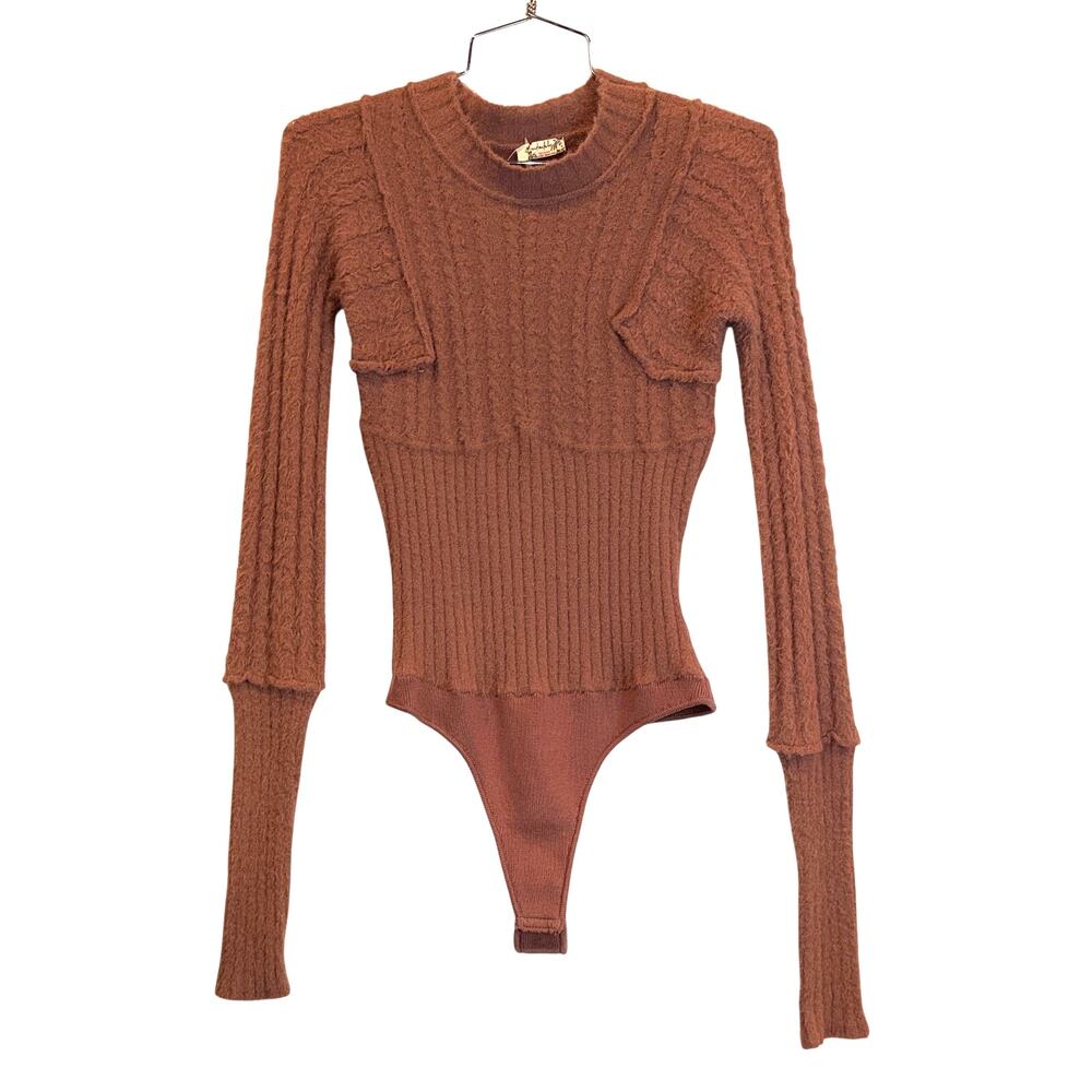 Free People Intimately NWT Keep Me Warm Cable Stitch Bodysuit Size Medium